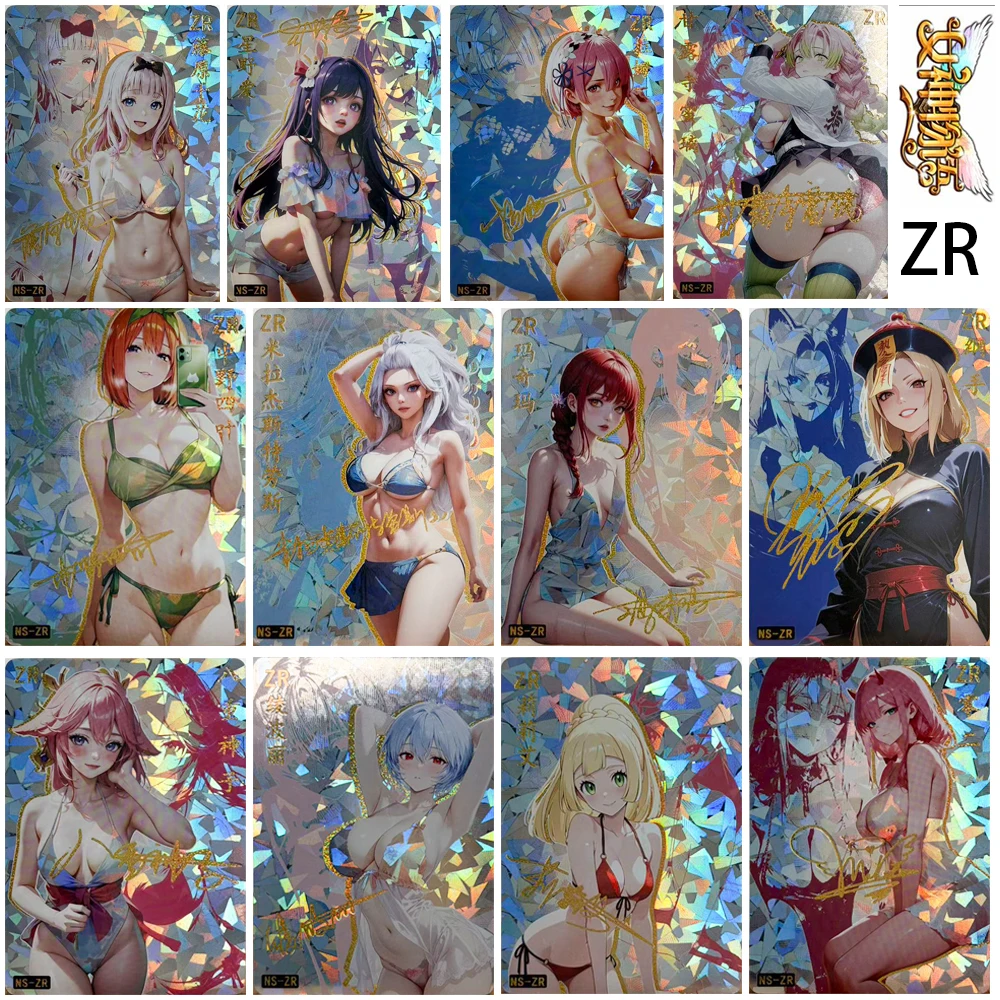 

Коллекционные карточки Goddess Story DIY: 55 штук с изображениями Хэнкок, Перона, Накано Мику, Рам, Яэ Мико, текстурные, с лазерной фольгированной печатью и подписью