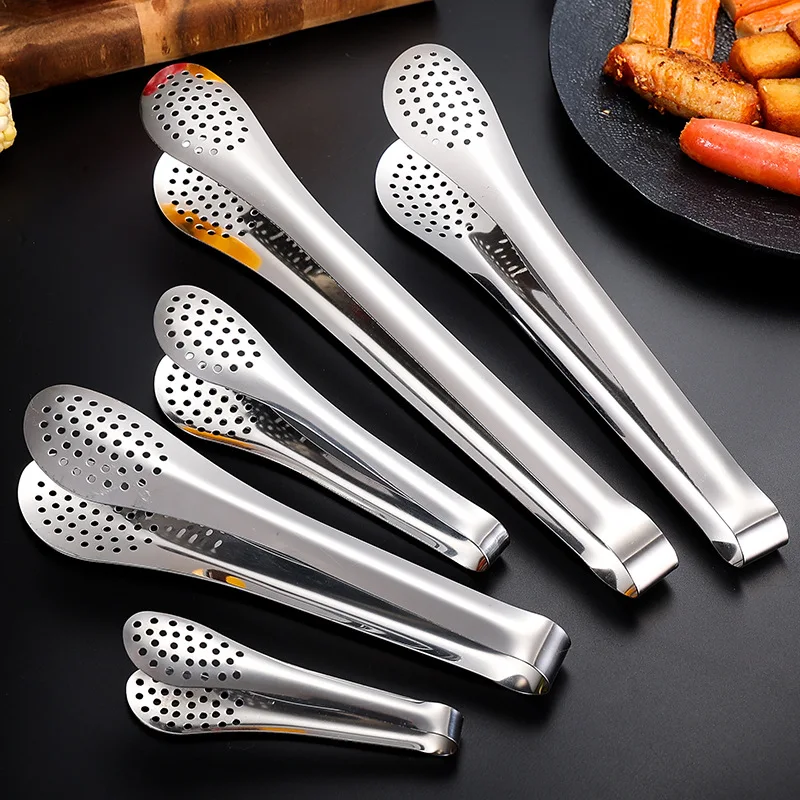 Withered  Non magnetic stainless steel food clip, exquisite clip, barbecue small tool, dessert clip, kitchen household porous f