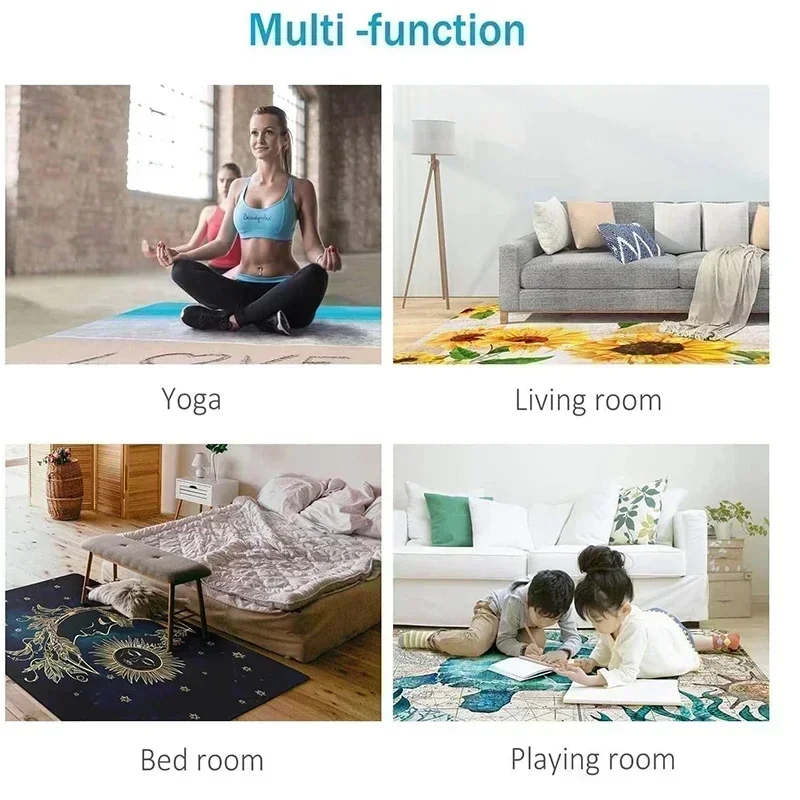 Blue Marine animal Round Carpet for Living Room Baby Girl Room Kids Playroom Mat Bedroom Soft Rug Nursery Decor kid's playmat view 6