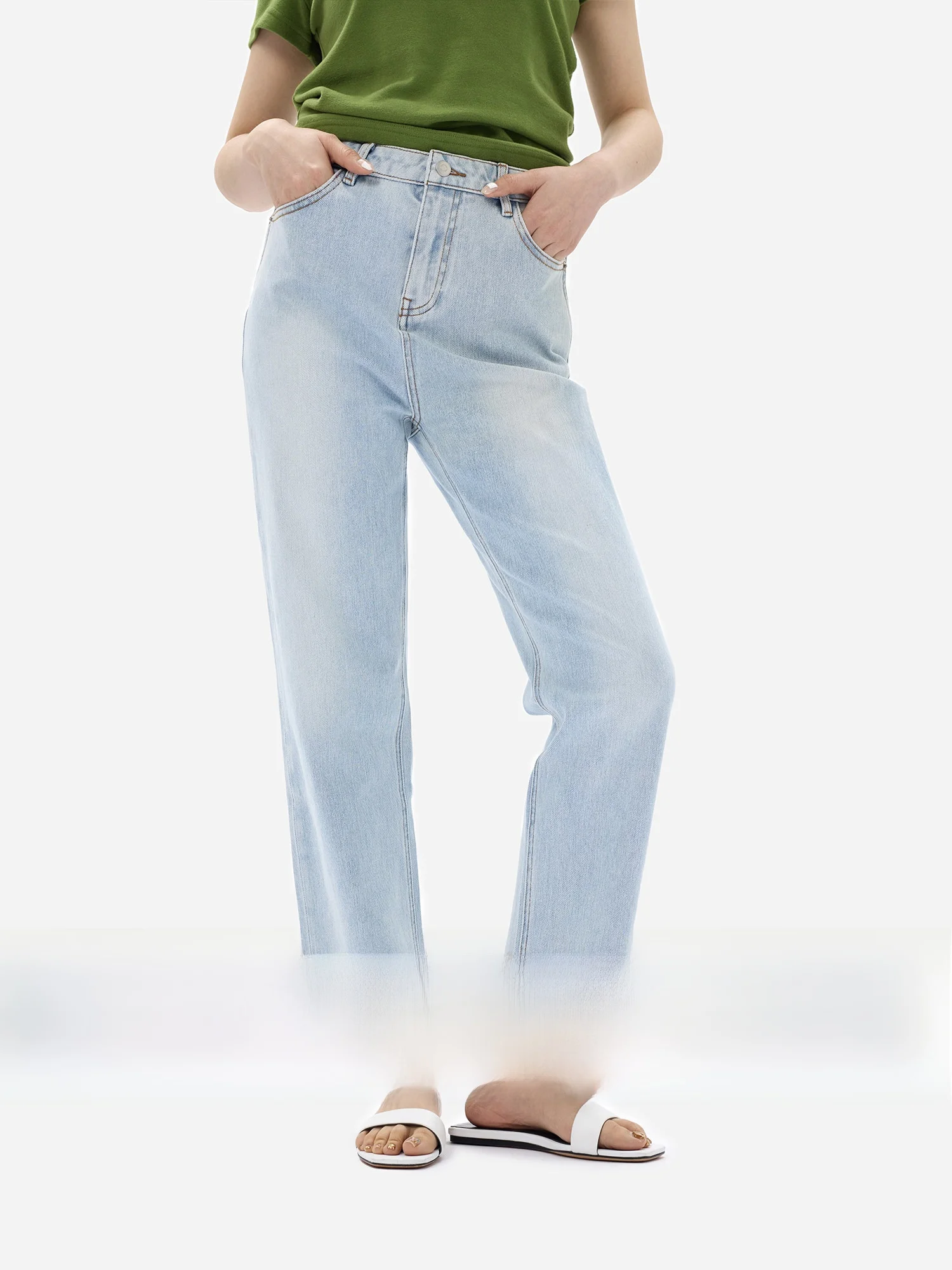 

Джинсы EGU Yue с бахромой, комплект из девяти предметов, износостойкие повседневные широкие брюки с двойным поясом, хлопок, эластичный пояс