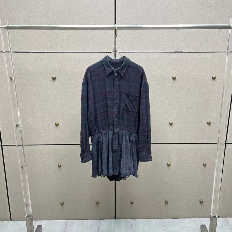 بذلة نسائية منقوشة ذات حافة متوترة وقميص أنيق غير رسمي كبير الحجم عالي الجودة قميص قطن 100% وصل حديثًا 2025، #1