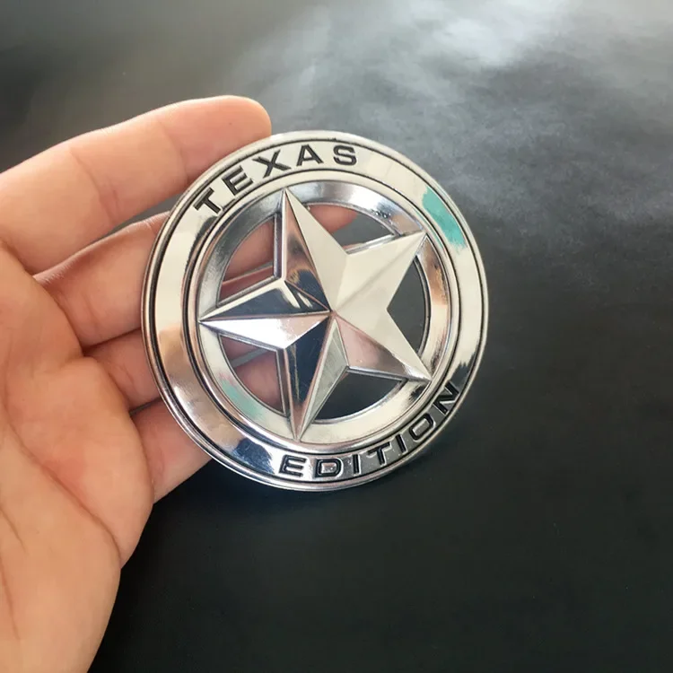 1 PC 3D Metal TEXAS EDITION Shield Pentagram Emblem Badge Car Fender Side Body Sticker for Wrangler Liberty Grand Auto Styling