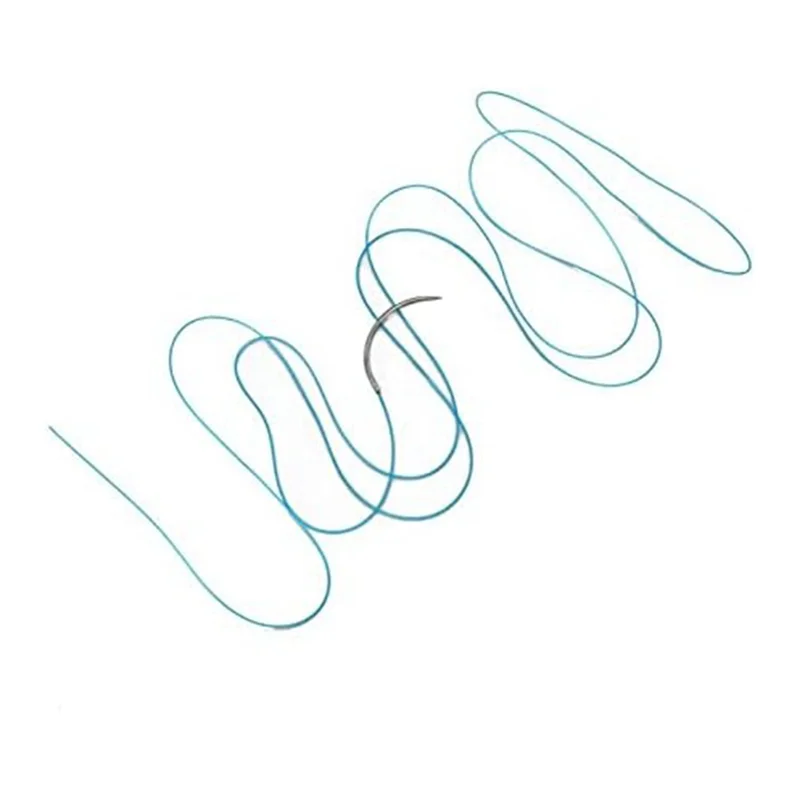 12Pcs Suture Practice Thread Individual Package Suturing Thread Set With Curvedneedle And Nylon Materials (4/0)