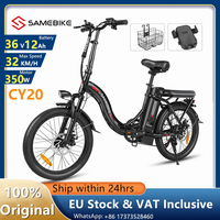 EU Stock Samebike CY20 Folding Electric Bicycle 350W Motor 36V 12Ah Battery MTB Mountain Bike Outdoor Fat E-bike for Adults