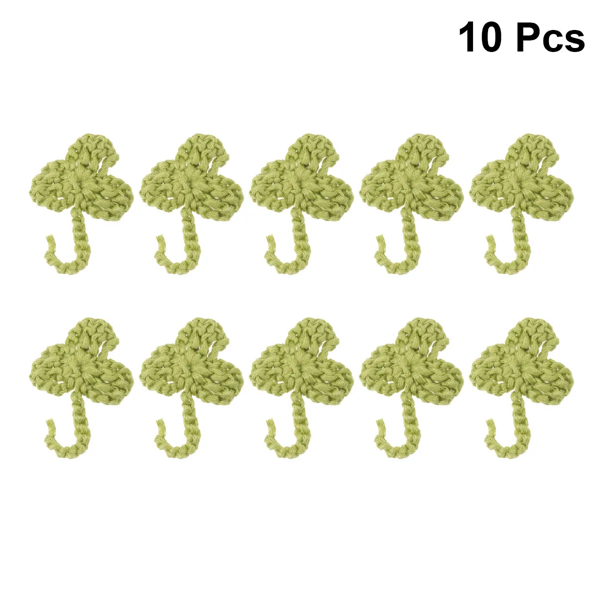 10Pcs Crochet Shamrock Embroidered Flower Applique Sewing Patch Clothes Dress Hat Backpack DIY Accessories Repair