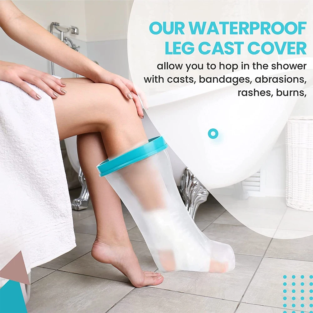 TIKE Waterproof Adults Kids Leg Foot Arm Hand Shower Cover for Shower, Watertight Seal Keep Wound and Bandage Dry 100% Reusable