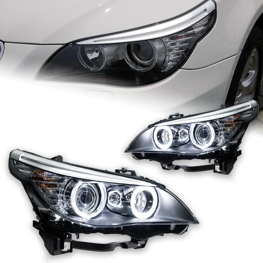

Для BMW 5 серии E60 (2003-2010) — Модифицированная светодиодная фара с линзой Angel Eye, двухлучевая, с указателями поворота, 12В