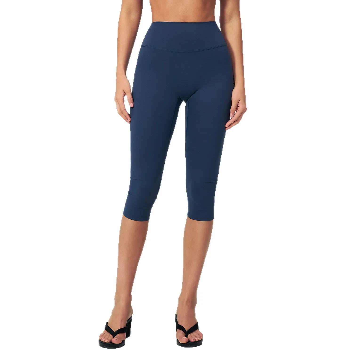 High Waist Gym Shorts Soft Brushed Fast Dry Yoga Capri Tights Women Slimming Outdoor Running Workout Clothing