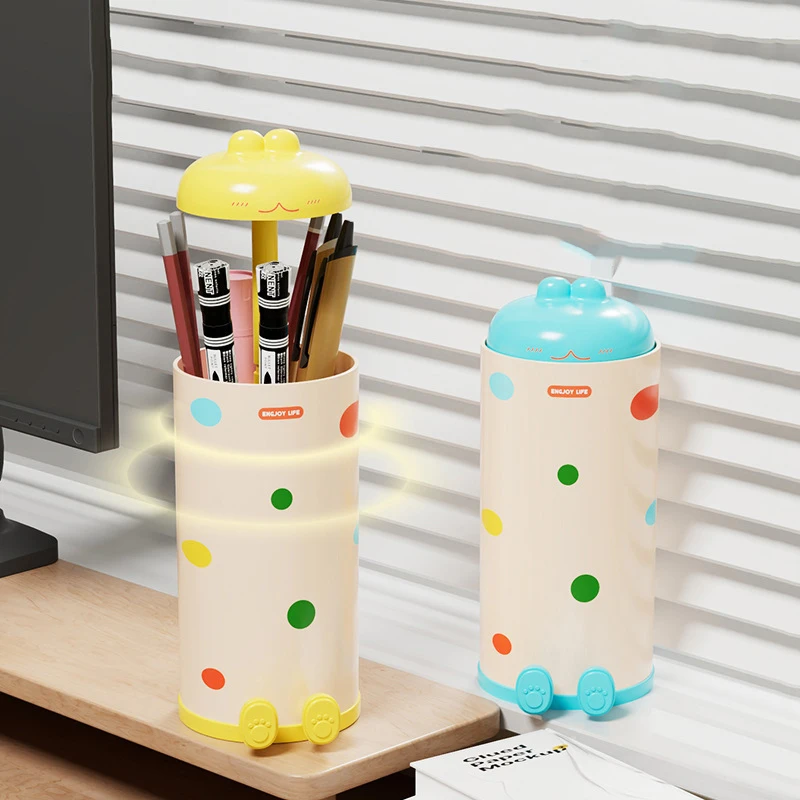 حامل أقلام للمكتب، لمسة واحدة للفتح، حامل فرشاة مكياج منظم مكتب للمدرسة والمنزل والمكتب #1