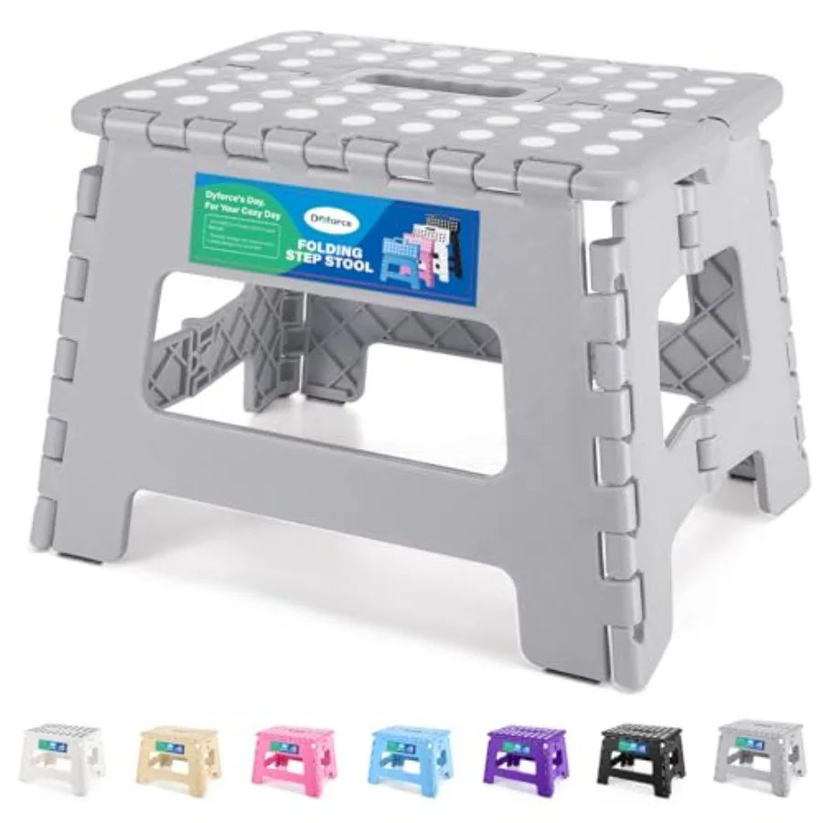 9" Folding Step Stool for and Adults, Collapsible Light-Weight Feet Stools Foldable for Toddler, Kitchen, Bathroom, 300 lb Capa
