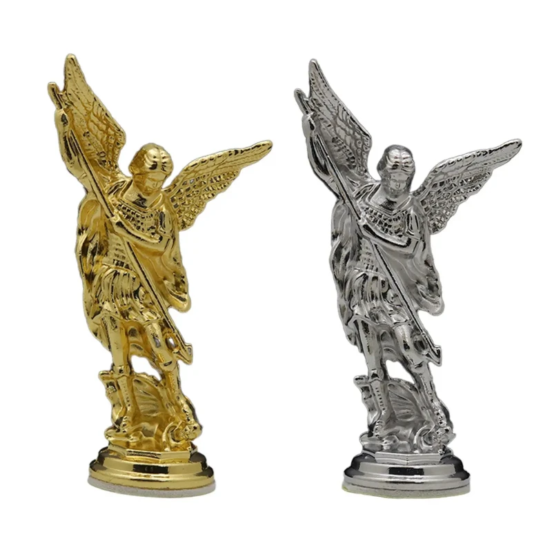 Saint Michael Archangel Figurine, Sacred Angel Michael's  Sculpture, Zinc Alloy Statue for Home Desk Decor