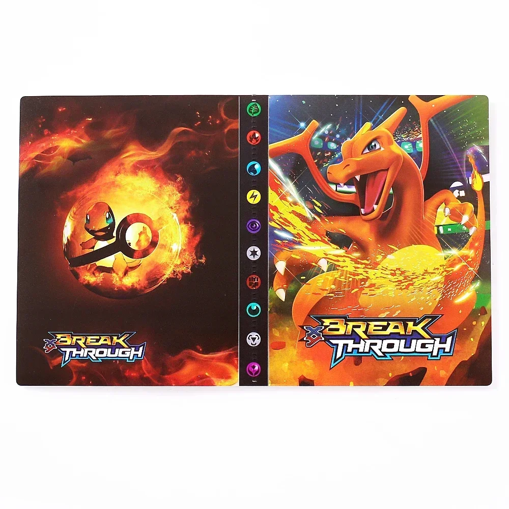 Charizard 240Pcs Album Card Book Map Letter Mewtwo Charizard Holder Binder Collections Folder Anime Card Protector Notebook Gift