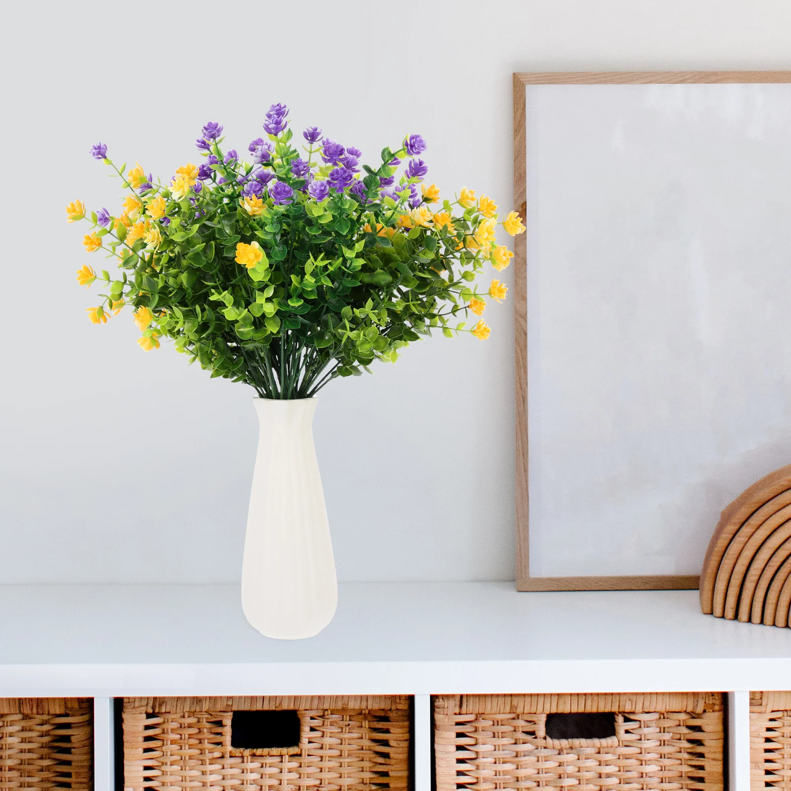 6 قطعة أوراق الأوكالبتوس الاصطناعية محاكاة النباتات الخضراء لتقوم بها بنفسك تشكيلة زهور ديكور المنزل زينة حفل زفاف #6