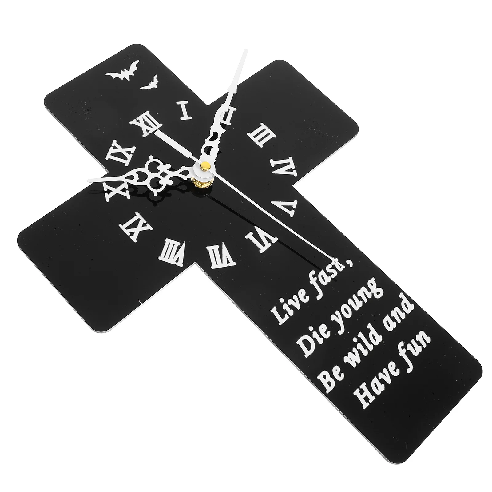 

1pc Cross Shaped Wall Clock Acrylic Modern Silent Decor For Home Bedroom Office Indoor Wall Hanging Clock Decor