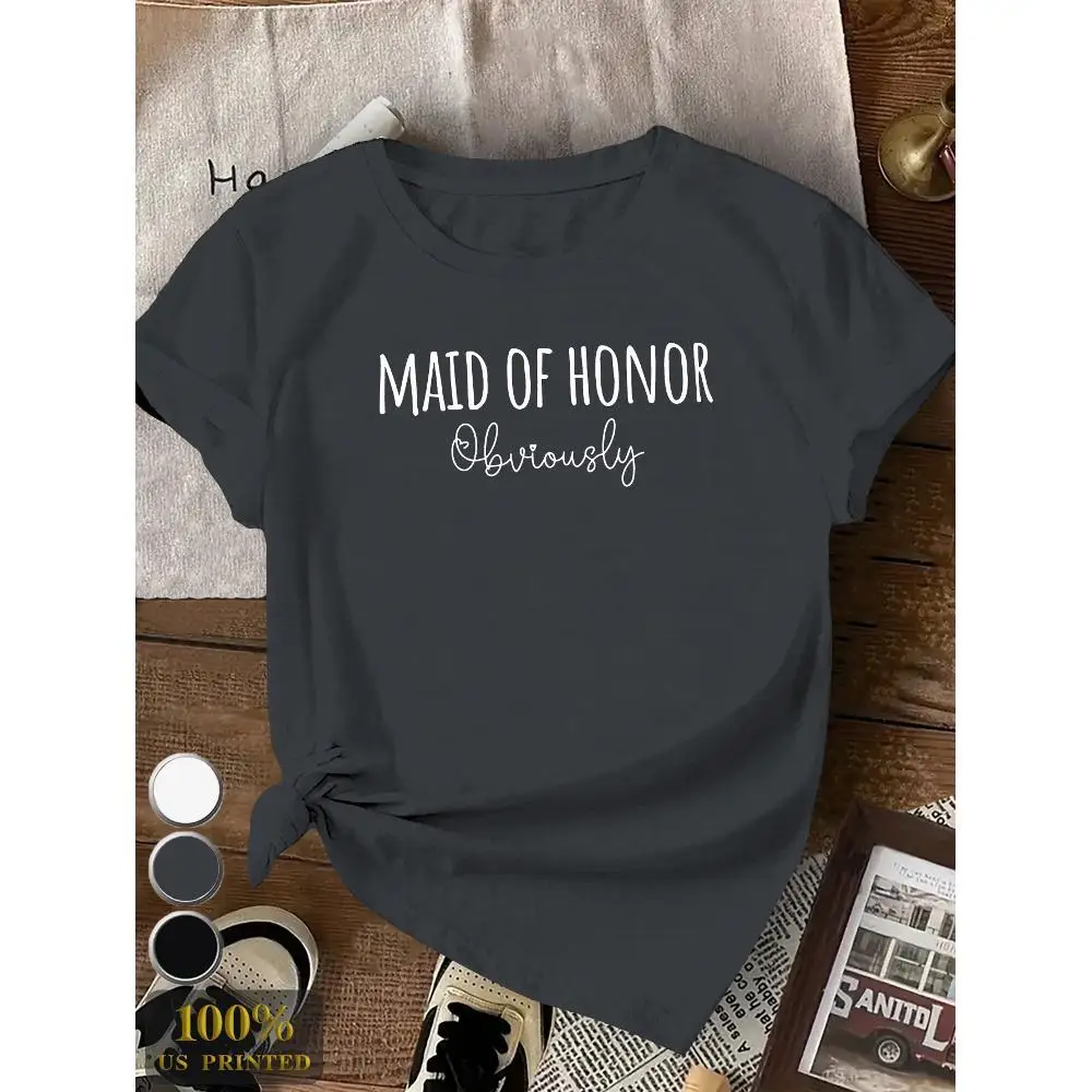 

MAID OF HONOR OBVIOUSLY Женская спортивная футболка больших размеров с коротким рукавом