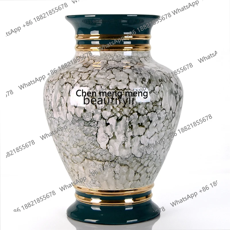 

Modern American European Entry Lux High-End Living Room Side Table Table Decorations Large Vase Ceramic Flowerpot Decoration
