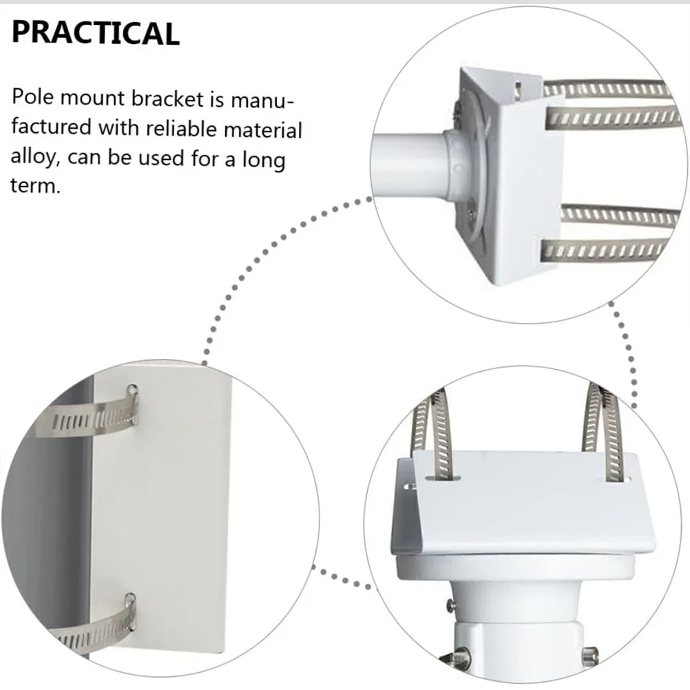 

Security Camera Mount Bracket Steel Pole Mount Adapter For Cctv Cameras Outdoor Indoor Use Compatible With Various Monitoring