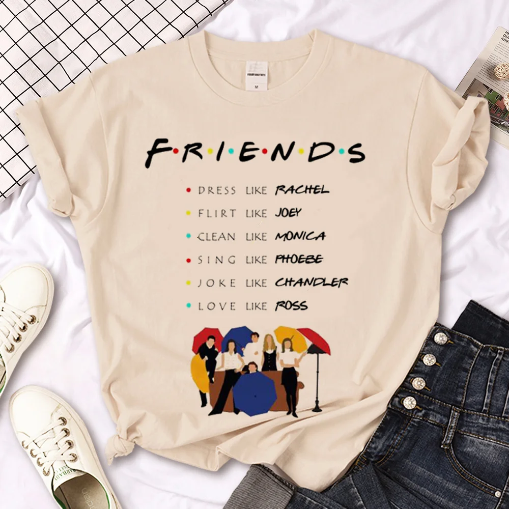 Friends Tv Show tshirt women Y2K comic anime Tee female y2k Japanese clothing