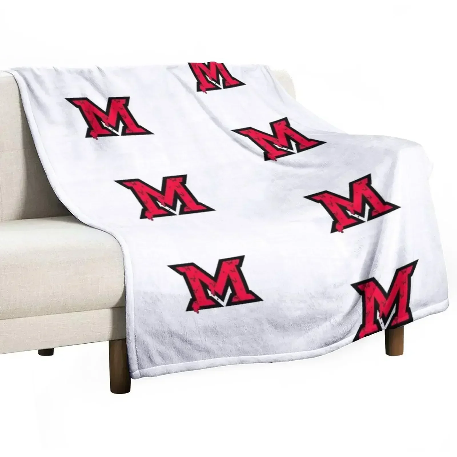 Miami of Ohio Drip Throw Blanket warm winter For Decorative Sofa Decorative Sofas Travel Blankets For Bed Nap Blankets