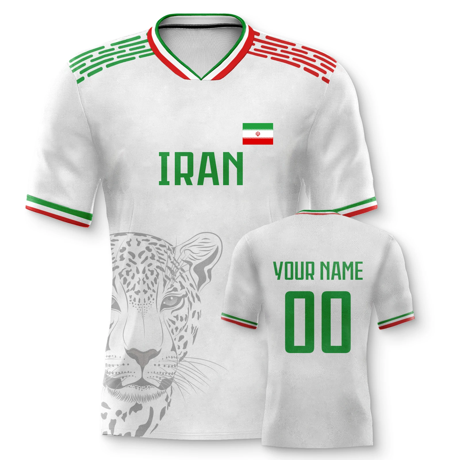 Custom Iran Soccer Jersey 2026 Quick-Dry Football Shirts with Personalized Name Number Team Jerseys for Men Women Kids