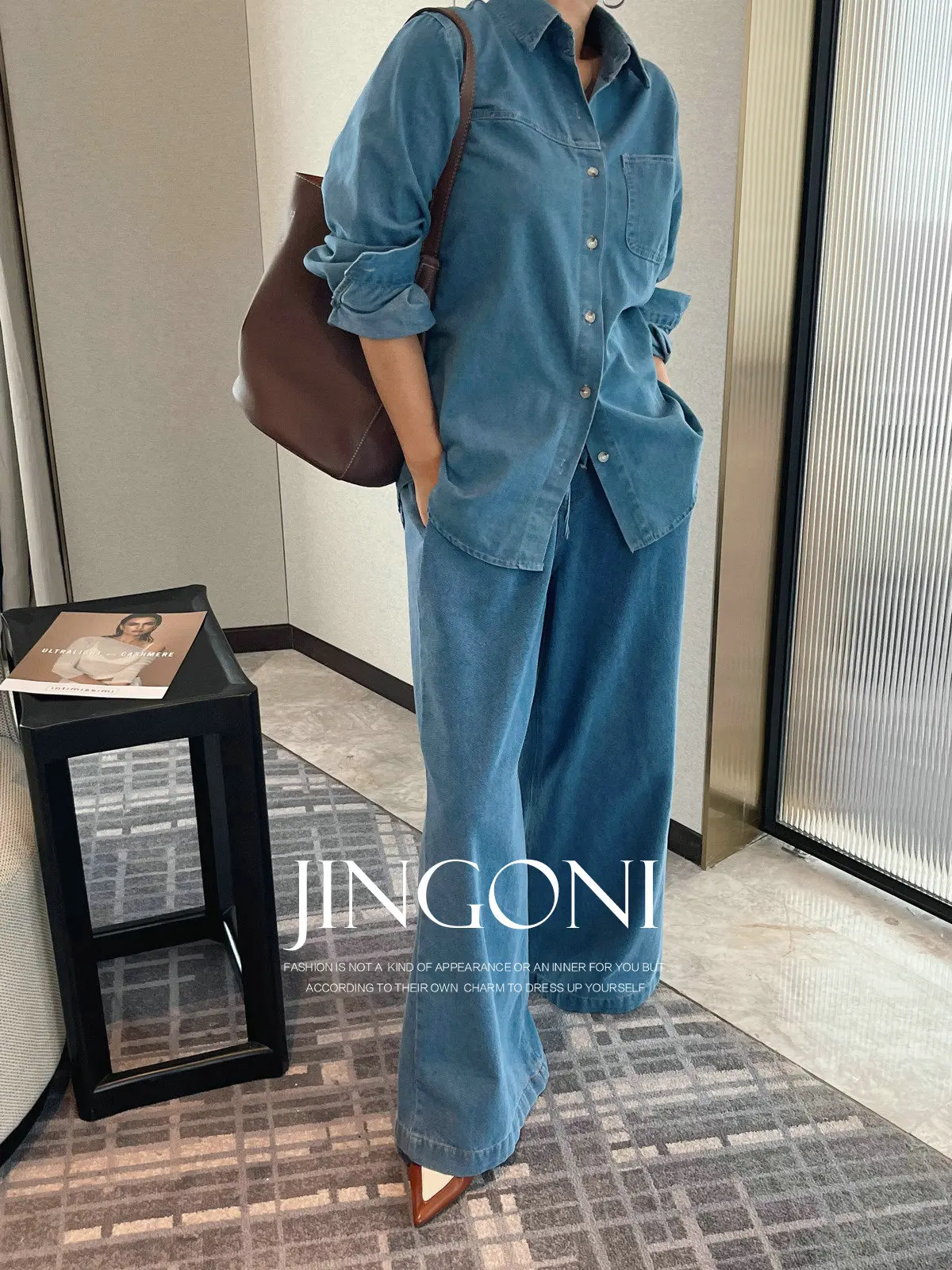 Denim Shirts Blouses Woman Clothing 2024 Autumn Fall Y2K Korean Fashion Style New Elegant Long Sleeve Tops Oversize Crop Casual