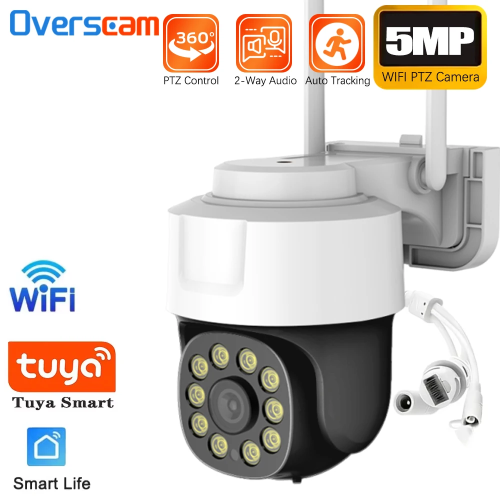 �y�Z�[�����z5MP Tuya �X�}�[�g Wifi PTZ �J�������O�Z�L�����e�B IP �J�����J���[�i�C�g�r�W�����Ď������ǐՑo�����I�[�f�B�I�J��