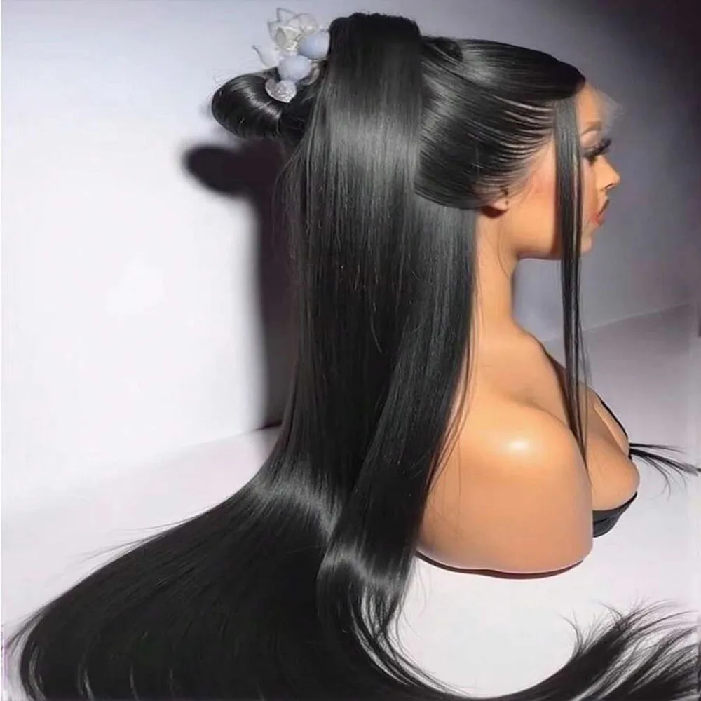 

42 In 13x6Lace Front Wigs Human Hair 250 Density Straight HD Lace Front Wigs Pre Plucked Straight Glueless Human Hair For Women