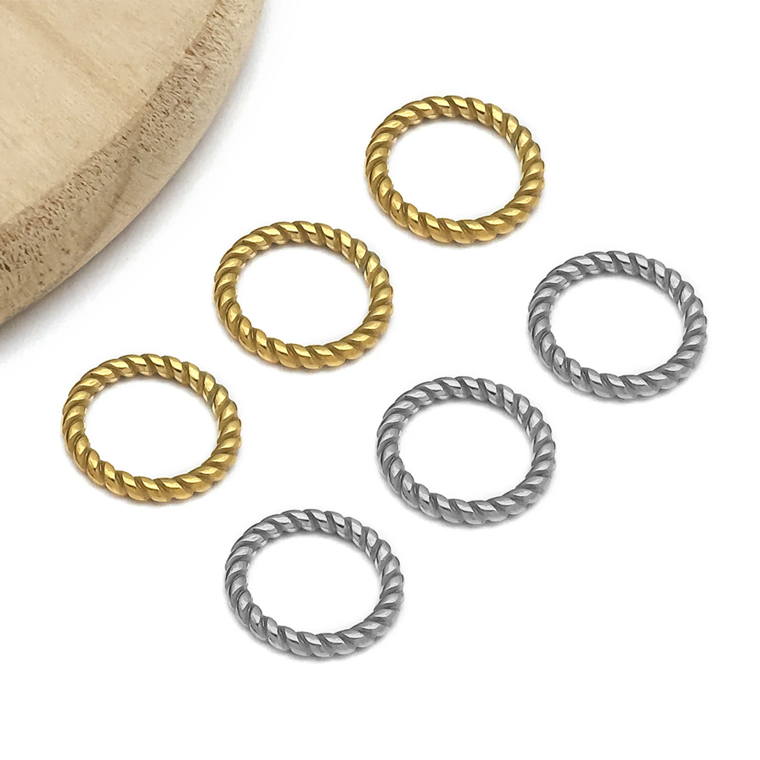 5pcs Stainless Steel Twisted Closed Rings Connectors for DIY