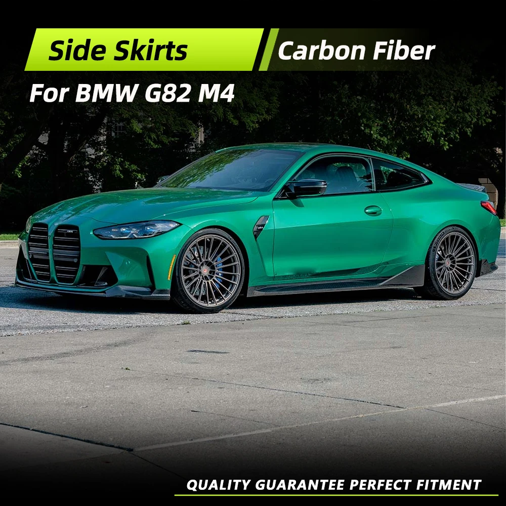

Car Side Skirts Apron Racing Body Kits For BMW 4 Series G82 M4 2021 2022 Carbon Fiber Car Side Door Extention Lip Splitters