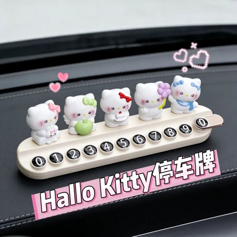

Sanrio Hello Kitty аниме милый мультфильм универсальный временный парковочный номерной знак Декор интерьера автомобиля движущийся знак парковки автомобиля подарок