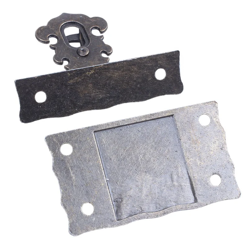 10X علبة خشبية صندوق الصدر مستطيل المشبك إغلاق غلق بمشبك المزالج لهجة برونزية-AT36 #1