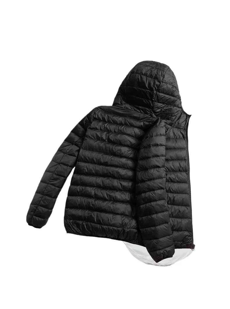 New Men's Winter Slim Down Jacket Fashionable Warm Foldable Waterproof Windproof Breathable Outerwear Big Size Men Hoodie Jacket