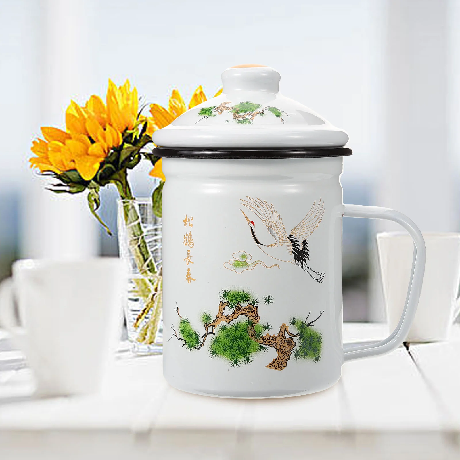 Enamel Mug Retro Coffee Tea Cup Drinking Household Office Classic Water Goblets