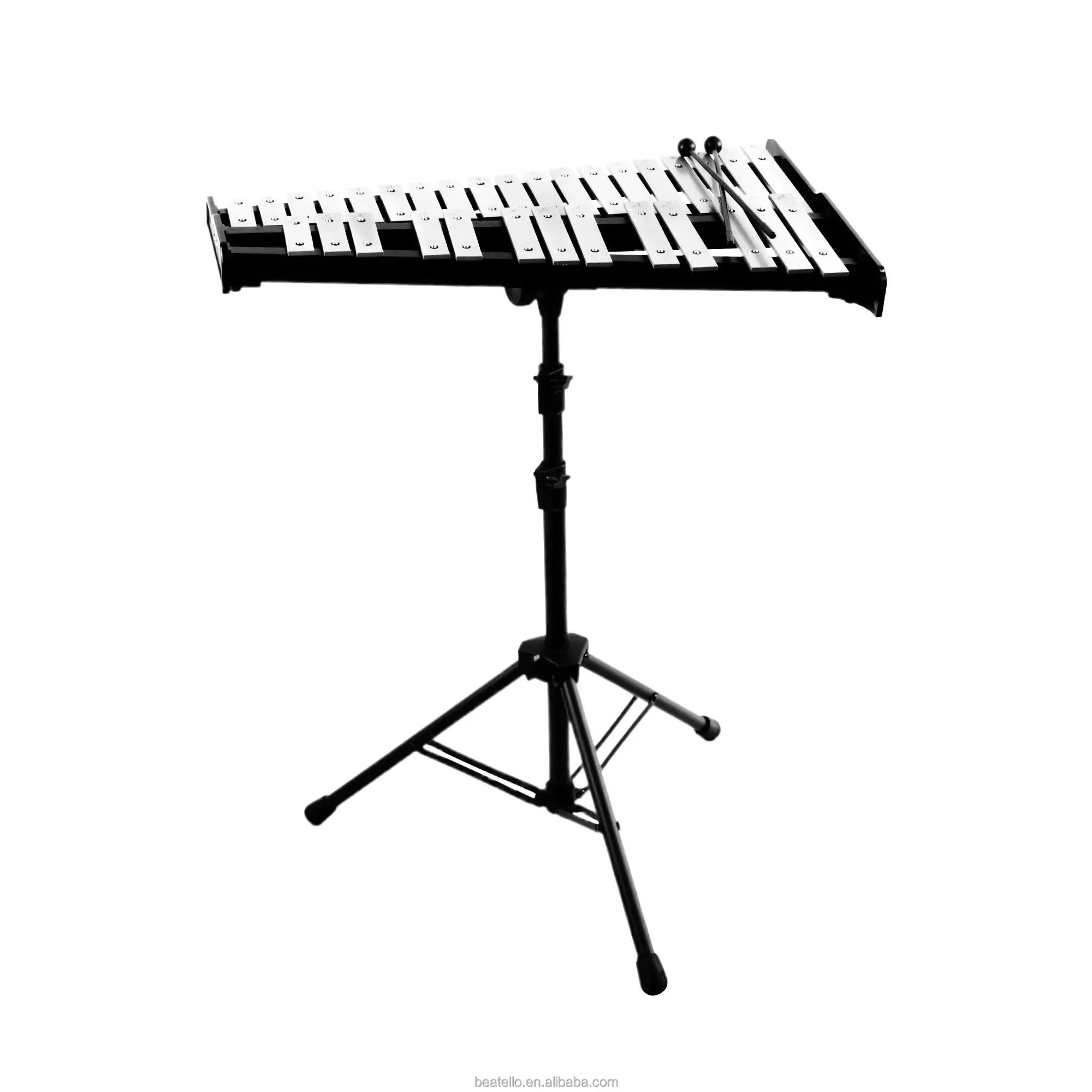 32 Note Professional Glockenspiel Xylophone Metal Percussion Bell Instrument with Mallets for Teaching Band Beginner Performance