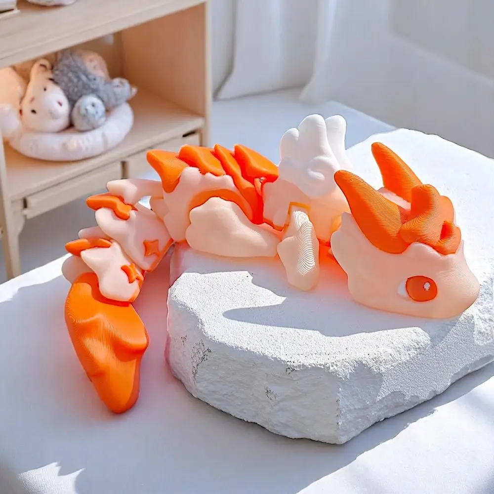 

Movable Joints Dragon Ornament Realistic Handicraft Dragon Sculpture Cartoon Figurine 3D Printed Dragon Model Children