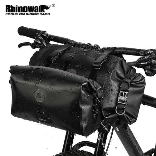 Imagen 2 del producto Rhinowalk-bolsa impermeable para manillar de bicicleta, accesorio de gran capacidad, + 4L 8L, 100% piezas, para tubo delantero de ciclismo de montaña y carretera