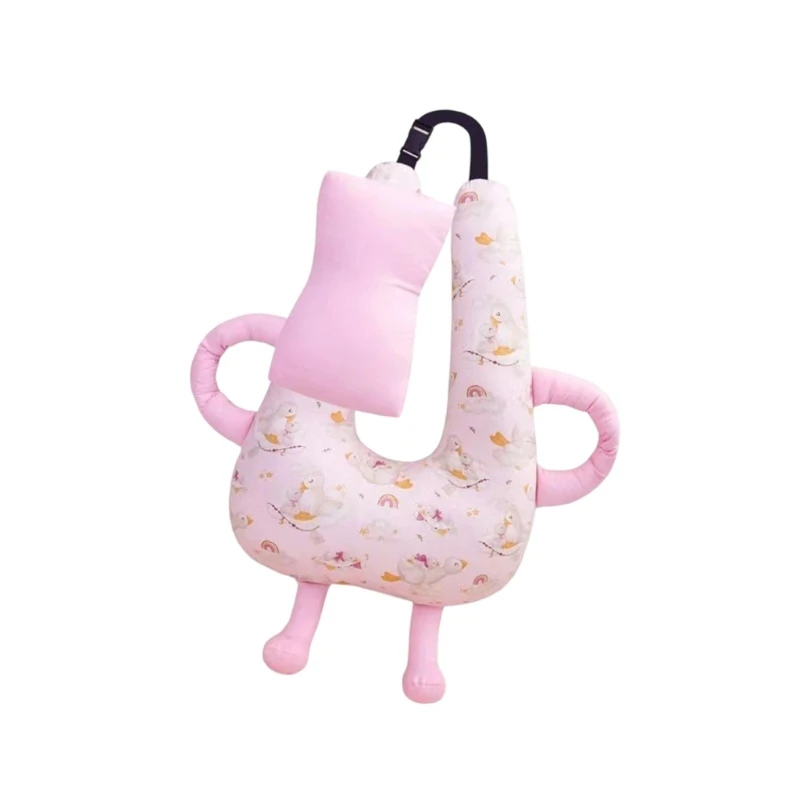 J15U وسادة دعم محمولة لراحة الرقبة للرضع لمقاعد السيارة وعربات الأطفال حشوة مريحة من البوليستر سهلة التنظيف ومسند الرأس