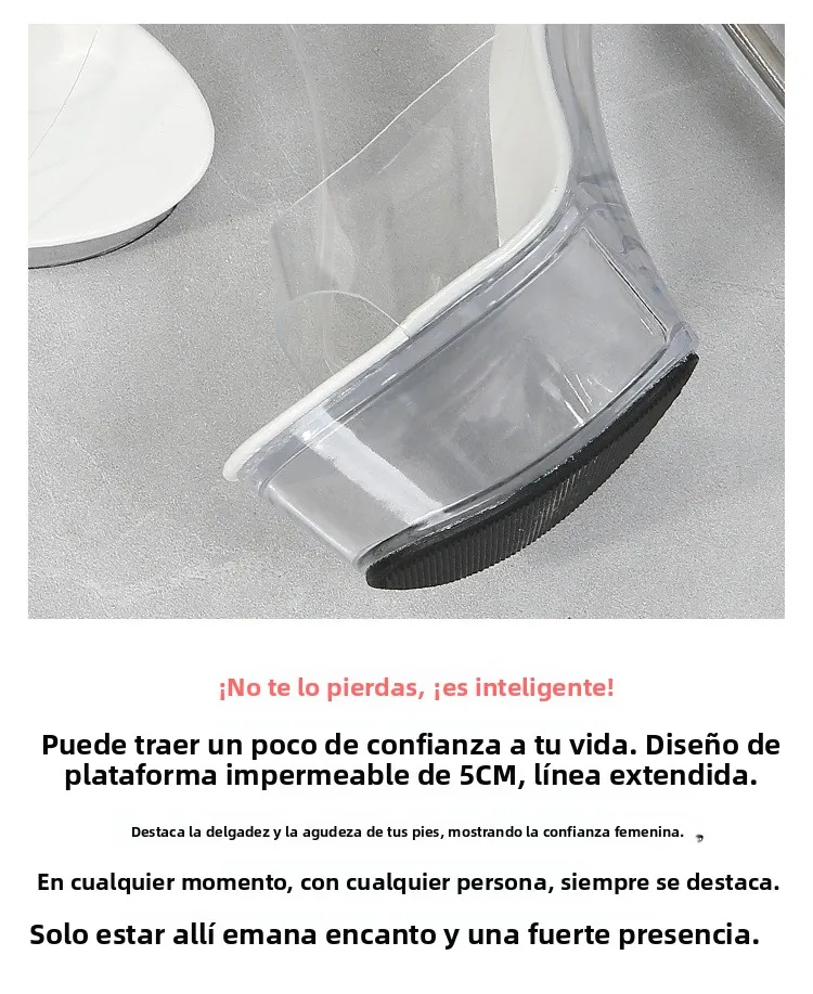 Sandalias Transparentes de Tacón Alto para Mujer, Zapatos de Plataforma Impermeables con Cristales para Desfiles de Moda y Ex...