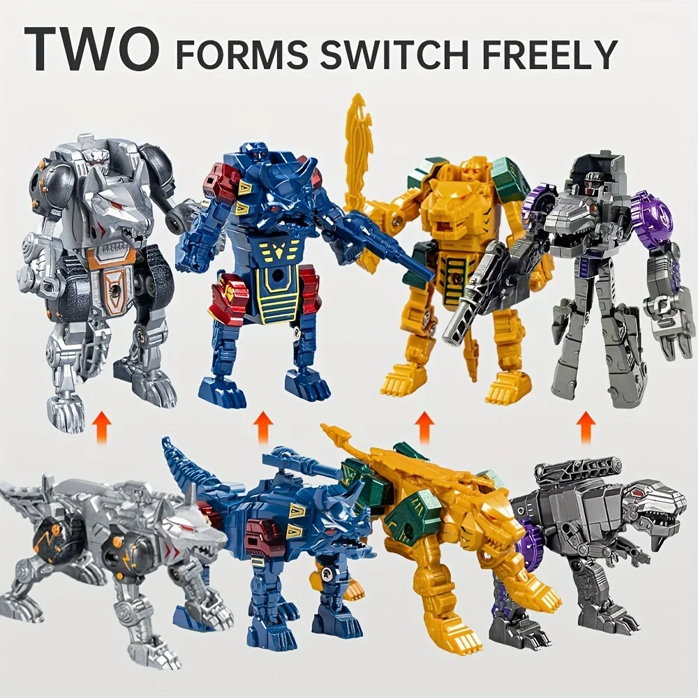 2-in-1 Transform Dinosaur & Beast Robot, DIY Assembly Mecha Model, Educational Parent-Child Toy, Perfect Gift for Kids Festivals