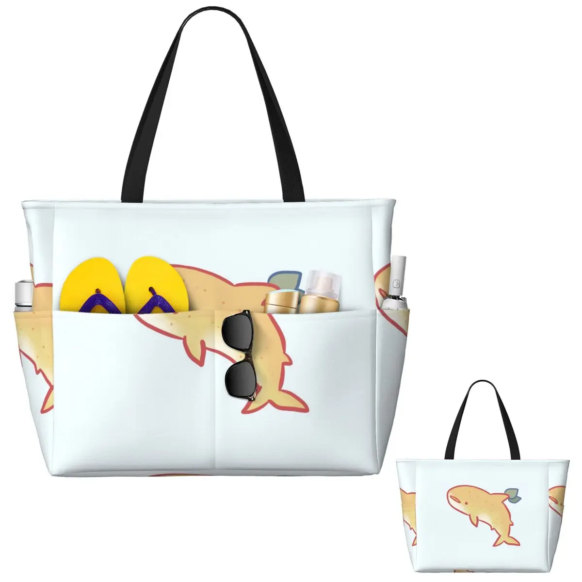 

Пляжная большая сумка с лимонной акулой, спортивная спортивная сумка для занятий йогой, большая большая сумка, женская дорожная сумка, сумка для фитнеса