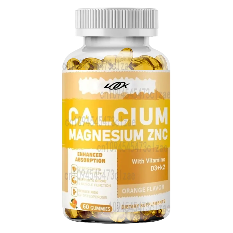 

Calcium Magnesium Zinc Gummies Contain Vitamin D3 and K2- Efficiently Enhance Absorption -60 Orange Flavored Gummies