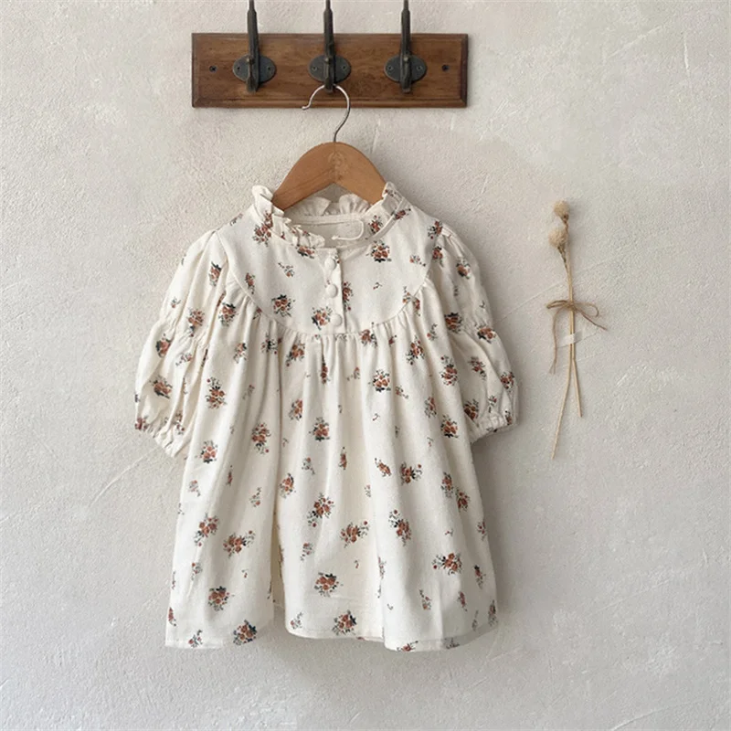 Sisters Clothes Spring Autumn Toddler Long Sleeve Baby Cotton Floral Dress Newborn Girl Dress Baby Girl Cute One-piece