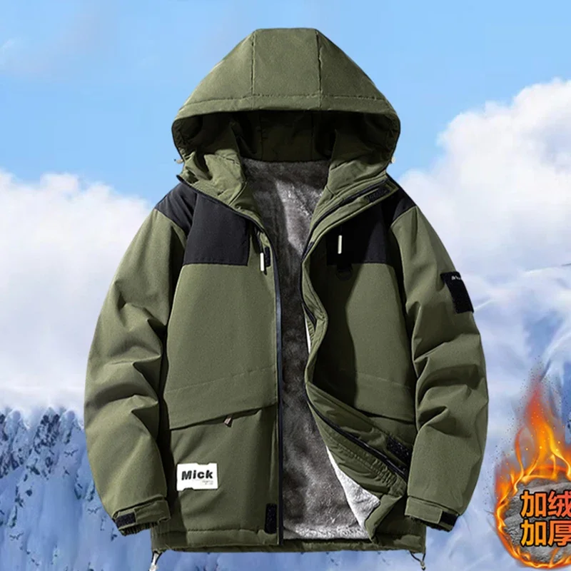 Winter Men Thick Warm Waterproof Parkas Jackets Mens Wool Liner Fleece Coats Male Parka Plus 8XL Winter Padded Puffer Jacket Men