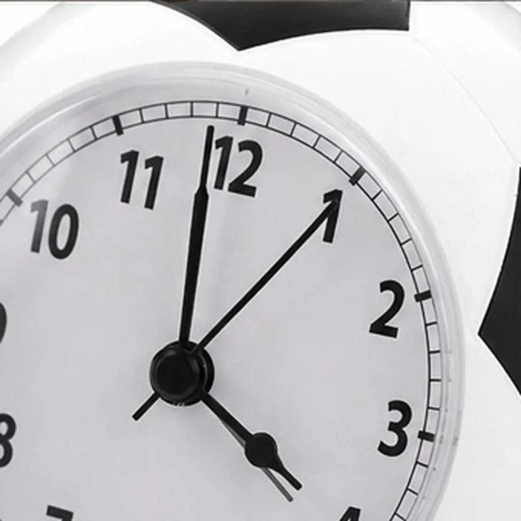 Football Ring Bell Clock – Silent Plastic Table Clock with Night Light, Desk Decor & Gift