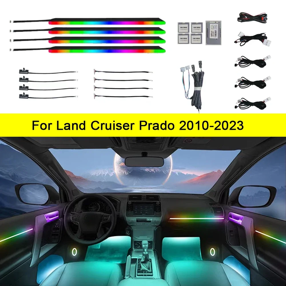 LED Car Inner Ambient light For Toyota LAND CRUISER PRADO 2010-2023  Ambience lamp button +APP Control