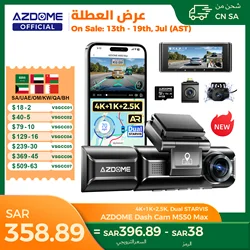 AZDOME M550 Max Dash Cam 4K+1K+2.5K Built-in GPS WiFi 150FOV Car Camera 24H Parking Monitor Night Vision Dash Cam For Cars
