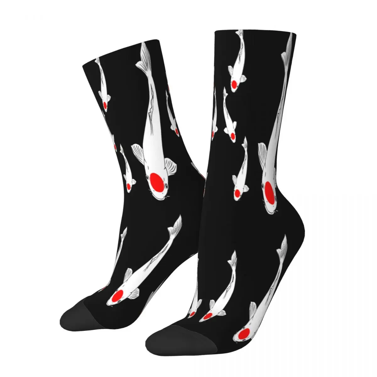 Koi Carp Tancho Socks Male Mens Women Winter Stockings Harajuku