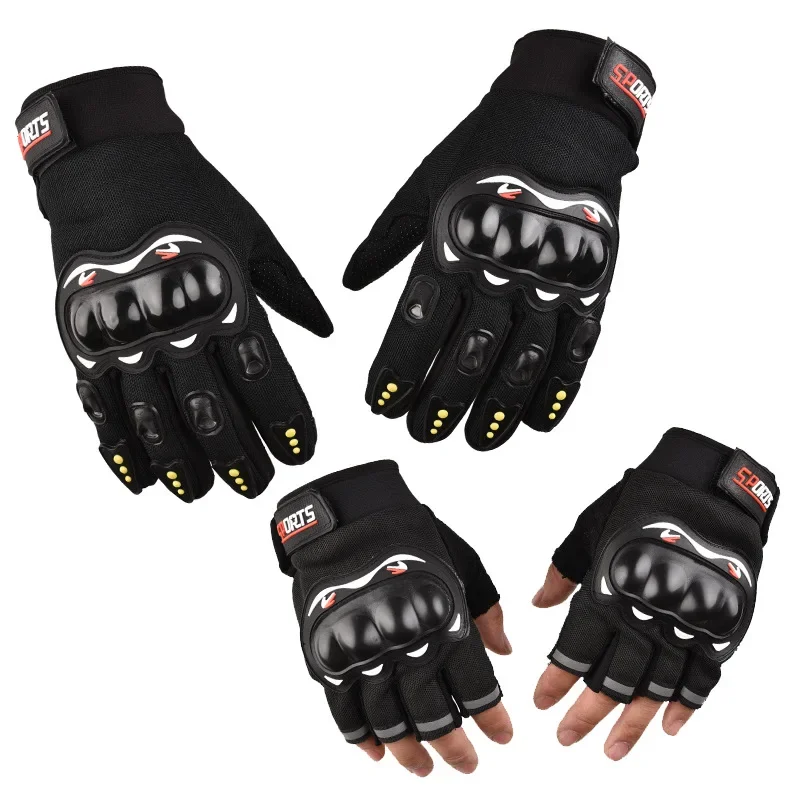 Guantes de motocicleta transpirables para hombre, guantes de carreras de dedo cerrado para deportes al aire libre, montar en bicicleta cruzada