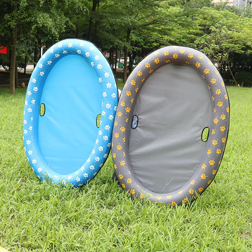 1 Stück Aufblasbarer Haustier-Swimmingpool Tragbarer Faltbarer Pool für Hunde und Katzen Schwimmende Matte Wasserbecken (Blau)