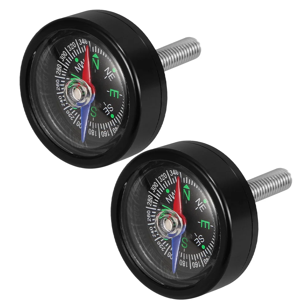 2 conjuntos de bússola para mountain bike, ferramenta de navegação para guidão de rosca m6x35 para ciclismo ao ar livre, durável, compacto, portátil